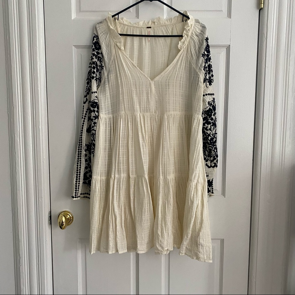 Free People Cream and Black Dress